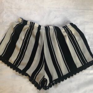 Black and white Bermuda shorts